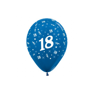 18 Metallic Blue Latex Balloons (6)