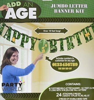 camouflage party birthday banner