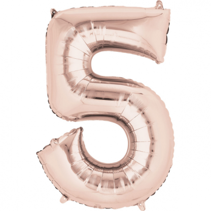 Mini Number 5 Rose Gold Foil Balloon 14in - Air fill only