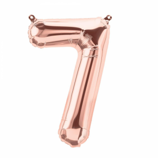 Mini Number 7 Rose Gold Foil Balloon 14in - Air fill only