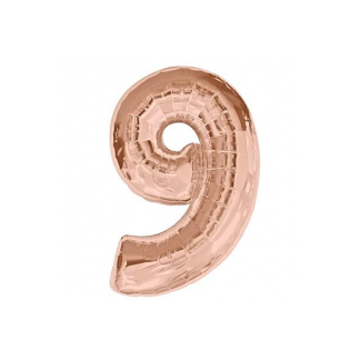 Mini Number 9 Rose Gold Foil Balloon 14in - Air fill only