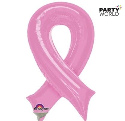pink ribbon shaped foil balloon