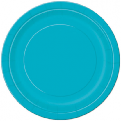 Caribbean Teal Round Paper Plates 7in (8)