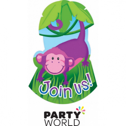 Monkey Jungle Animals Party Invitations (8)