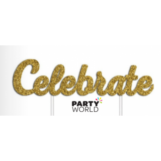 "Celebrate" Cake Topper - Gold