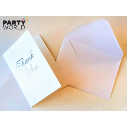 White Thank You Cards & Envelopes (8)