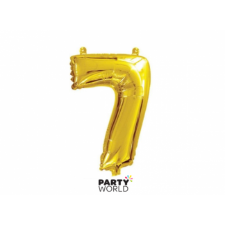 Gold Foil Number Balloon (35cm)14in - No. 7 (fill with air only)