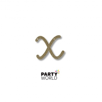 Gold Glitter Alphabet Bunting - Letter X