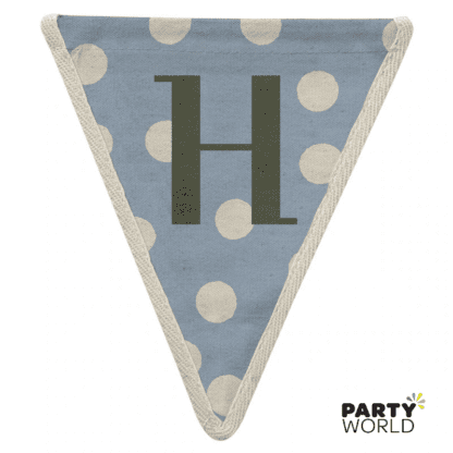 h letter banner bunting single letter blue dots