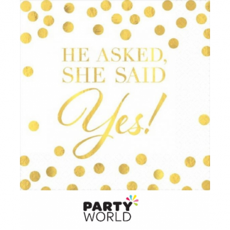 He Asked, She Said Yes! Beverage Napkins (16)