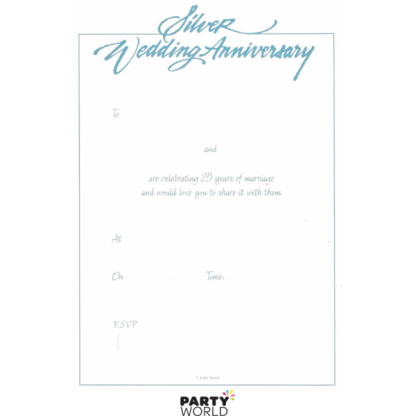 Silver 25th Anniversary Vintage Invitation Pad (25 sheets)