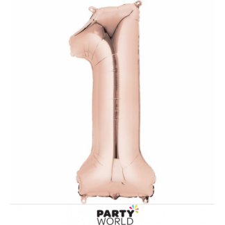 Giant Rose Gold Foil Number Balloon (1m) - 1