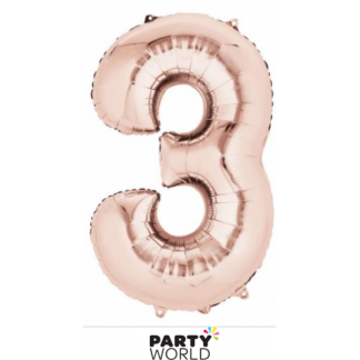 Giant Rose Gold Foil Number Balloon (1m) - 3