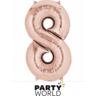 Giant Rose Gold Foil Number Balloon (1m) - 8