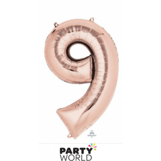Giant Rose Gold Foil Number Balloon (1m) - 9