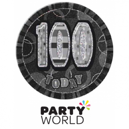 100 Today Big Black & Silver Badge