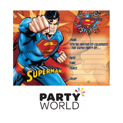 Superman Party Invitations (8)
