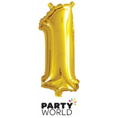 Gold Foil Number Balloon 14in - 1