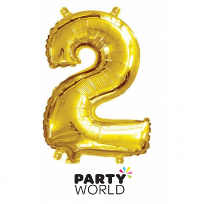 Gold Foil Number Balloon 14in - 2