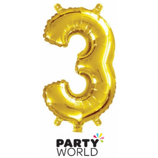 Gold Foil Number Balloon 14in - 3