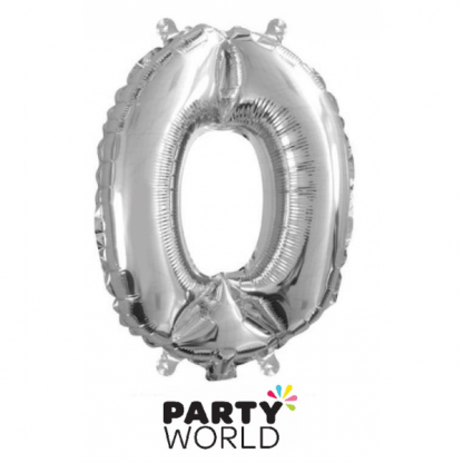 Silver Foil Number Balloon 14in - 0