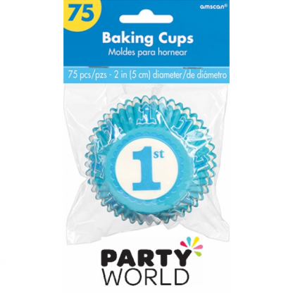 1st Birthday Blue Baking Cups (75)