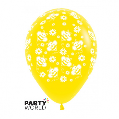 Bumble Bee Latex Balloons Yellow (6)