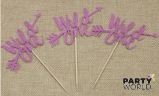 wild one pink cake topper