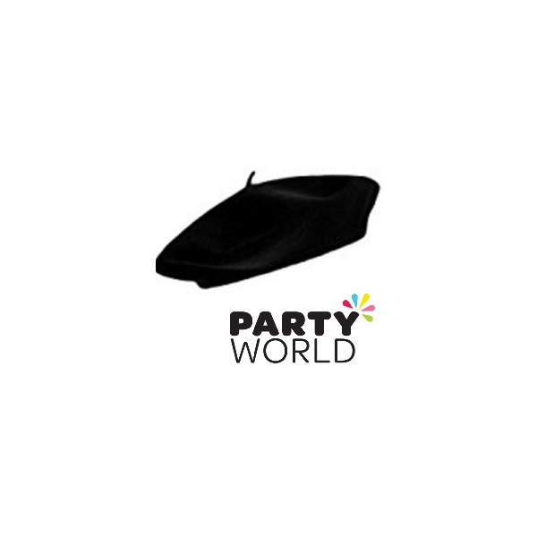 French Style Beret Hat Black Party World - black beret roblox