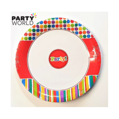 Red Pattern Party Plates 9in (6pk)