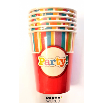Red Pattern Party Cups (6pk)