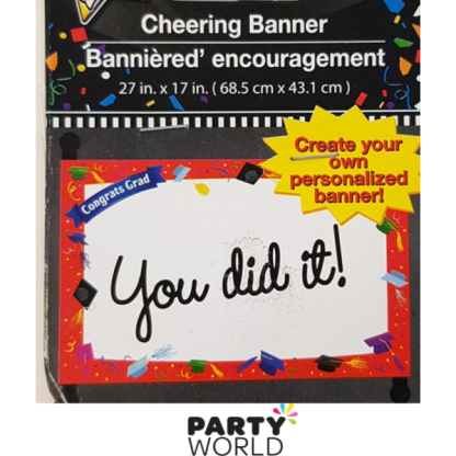 Graduation Banner Red - Create your own (68 x 43cm)
