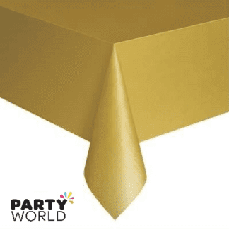 gold plastic table cover