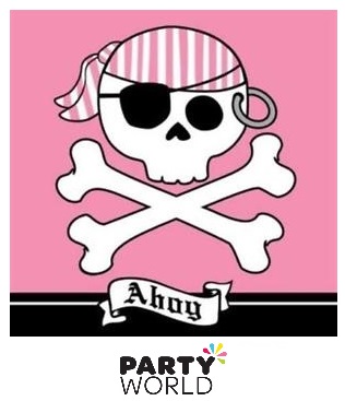 pink pirate girl napkins