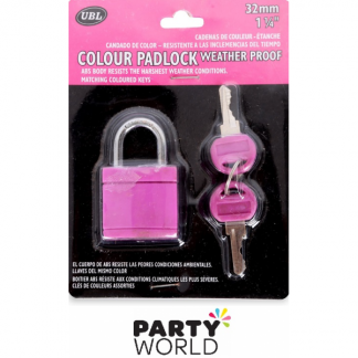 Coloured Padlock With Matching Keys