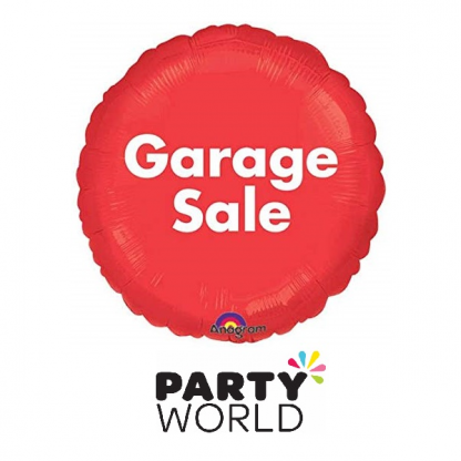 Garage Sale Red Round Foil Balloon