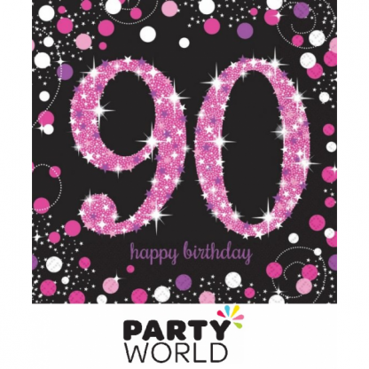 Pink Celebration 90th Birthday Luncheon Napkins (16)