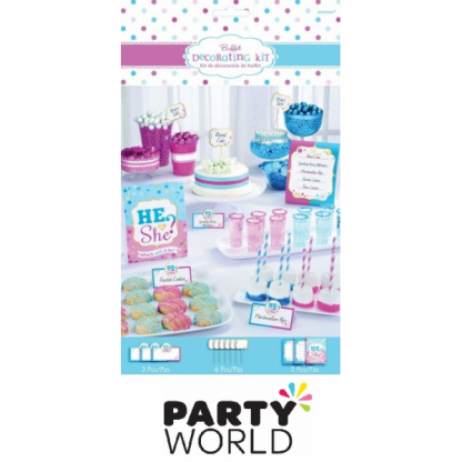 Gender Reveal Buffet Table Decorating Kit