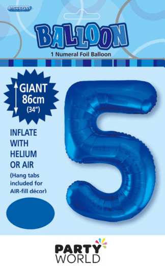 5 giant foil number blue