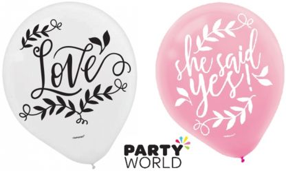 Love And Leaves 30cm Asstd Colour Latex Balloons (15)