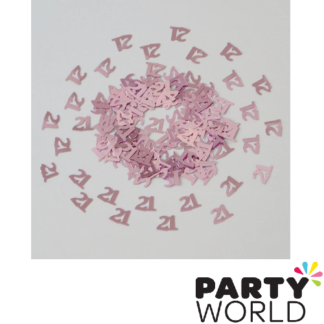 pink 21 birthday confetti