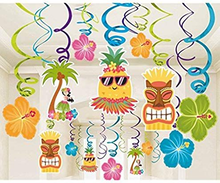 Tropical Decorations - Palm Trees, Lanterns, Swirls,...