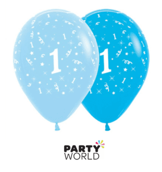 1st birthday blue balloons