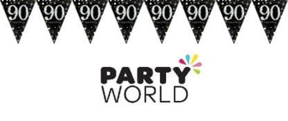 Sparkling Celebration 90th Prismatic Pennant Banner - Plastic
