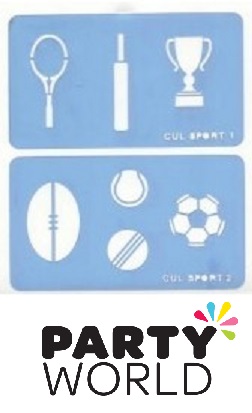 Sports Stencil Cake Decorating Set (2) Molds, Cutters, Plungers & Stamps