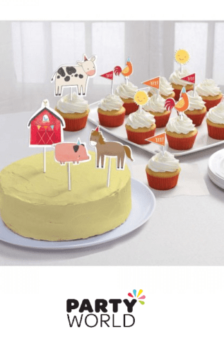 farm paper cake toppers