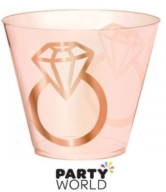 Blush Wedding Plastic Tumblers Diamond Hot Stamped (30)