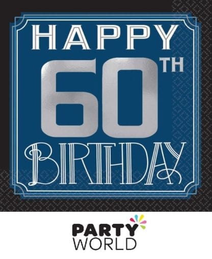Happy 60th Birthday Beverage Napkins Foil Stamped (16)