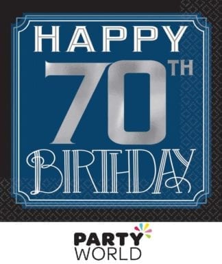 Happy 70th Birthday Beverage Napkins Foil Stamped (16)