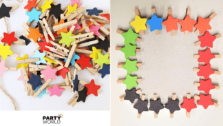wooden star pegs